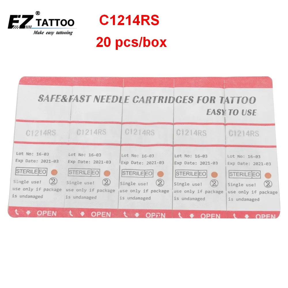 EZ Tattoo Needle Cartridges Round Shader 12 0.35mm C1214RS for