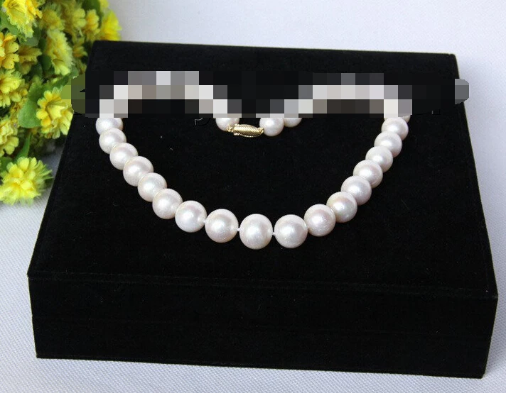 

song voge gem J0077 Genuine natural 17" 15mm round white pearl necklace 14KGP gold clasp