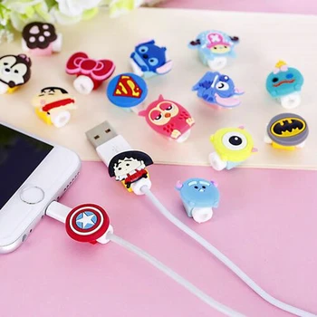 

200pcs/lot Cartoon USB Charger Data Cable Cord Protector Charging line saver For Mobile phone USB cable protection cable winder