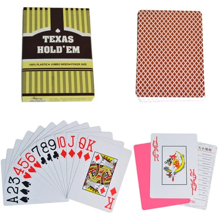 Карты для покера из ПВХ водонепроницаемый Техасский Холдем игральные карты глазурь покер карта пластиковая игровая карта Покер Игра настольная игра Карта 5 цветов - Цвет: Brown