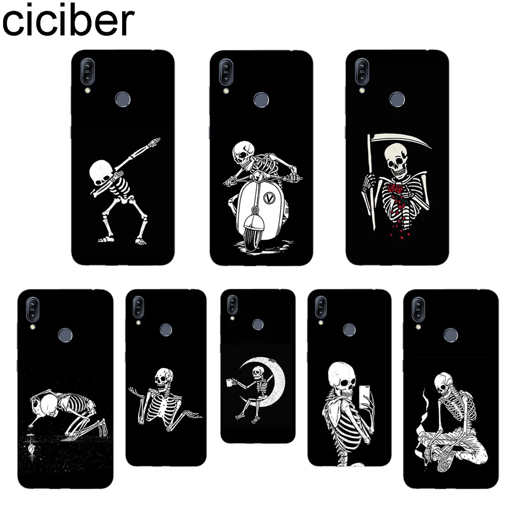 

ciciber Skull Phone Case for ASUS Zenfone Max Pro M1 ZB601KL ZB602KL Cover for ZenFone Max Pro M2 ZB631KL ZB633KL Soft TPU Capa