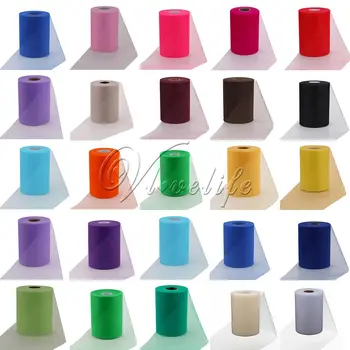 

6" x 100 Yards Fabric Tulle Rolls Spool for Wedding Decoration Craft DIY Ribbons Home Decoration Accessories Arts Crafts Sewing