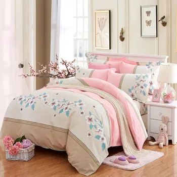 

100%Cotton Pastoral style Bedding Set Duvet Cover Sets Soft Bed Linen Flat Bed Sheet Set Pillowcase bed cover housse de couette