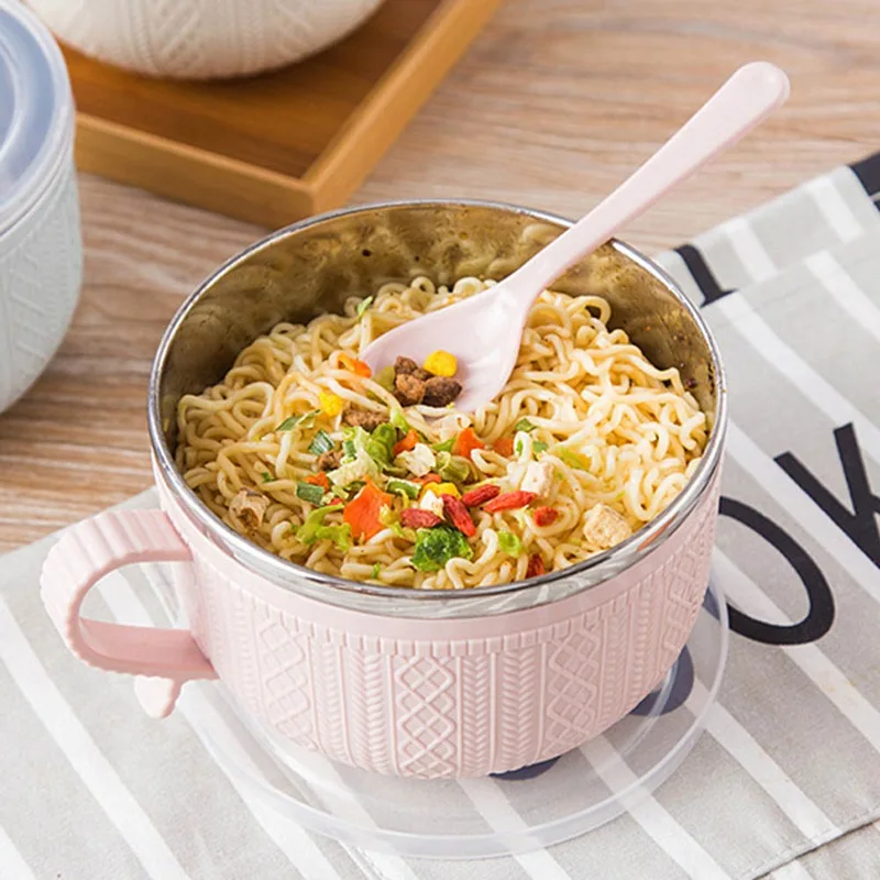 Fashion Baby Stainless Steel Noodles Bowls Kids Soup Salad Bowl Food Container Dishes Eating Training Tableware With a Spoon Fashion Baby Stainless Steel Noodles Bowls Kids Soup Salad Bowl Food Container Dishes Eating Training Tableware With a Spoon