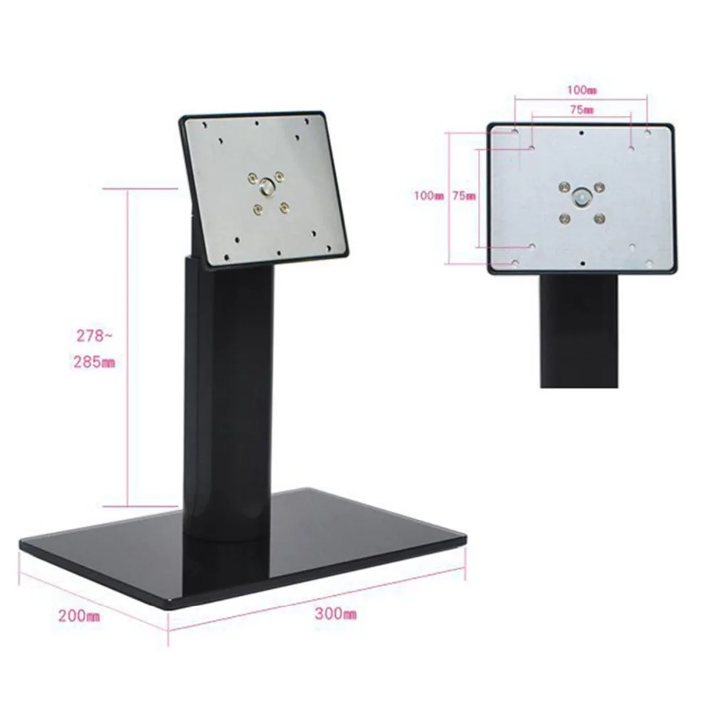 Wearson LCD Monitor Stand Mechanical Spring Height Adjustable Lift&Swivel Toughened Glass Heavy Bottom For 10-24inch Monitor VESA 100x100 75x75mm Upgrade WS-03D (2)