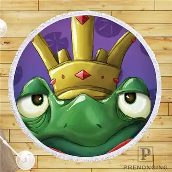 

Custom DIY Customized Microfiber Fabric cartoon Frog (1)@ Round Beach Blanket Towel Printed on Demand 150cm #19-01-28-86