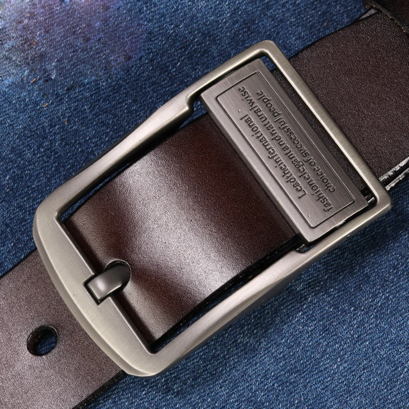 

High Quality Real Cowhide Luxury Strap Male Belts for Men Jeans Casual Belt Pin Buckle Business Men's Belt Cowboy Waistband