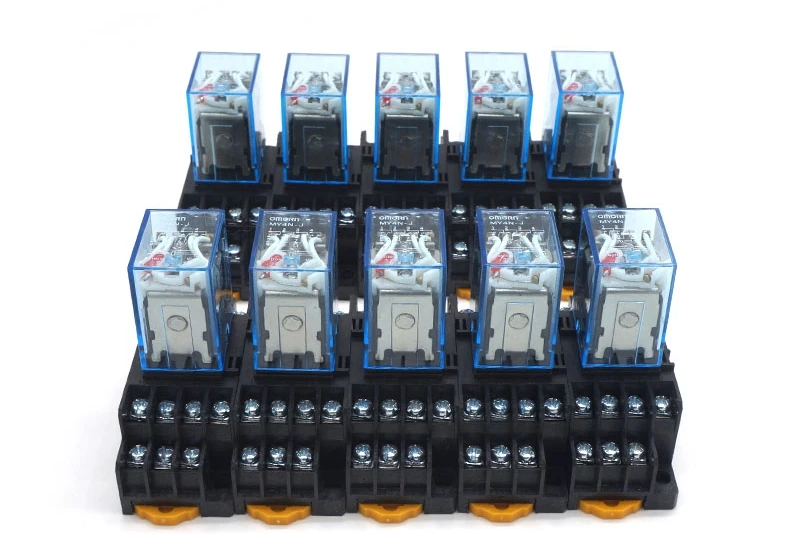 Dpdt com Soquete Base de Relé v dc Pequeno 5a 14pin Bobina 10 Pcs My4nj 12 3 Pequeno 5A 14PIN Bobina DPDT Com Soquete Base de relé
