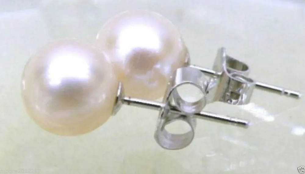 

Free Shipping >> TOP PERFECT ROUND 8-8.5 MM AAA WHITE PEARLS EARRING 14k WHITE GOLD