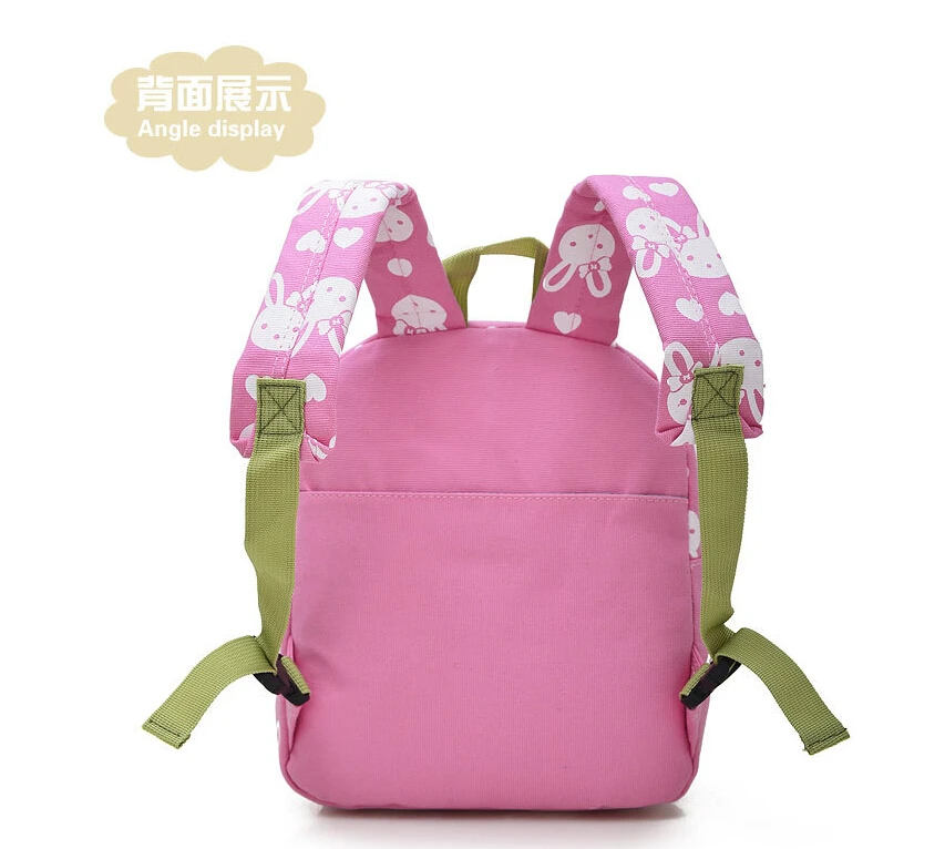  Lovely Cute Kids School Bags Rabbit Bear Dolls Applique Canvas Backpack Mini Baby Toddler Book Bag  - 32947326767