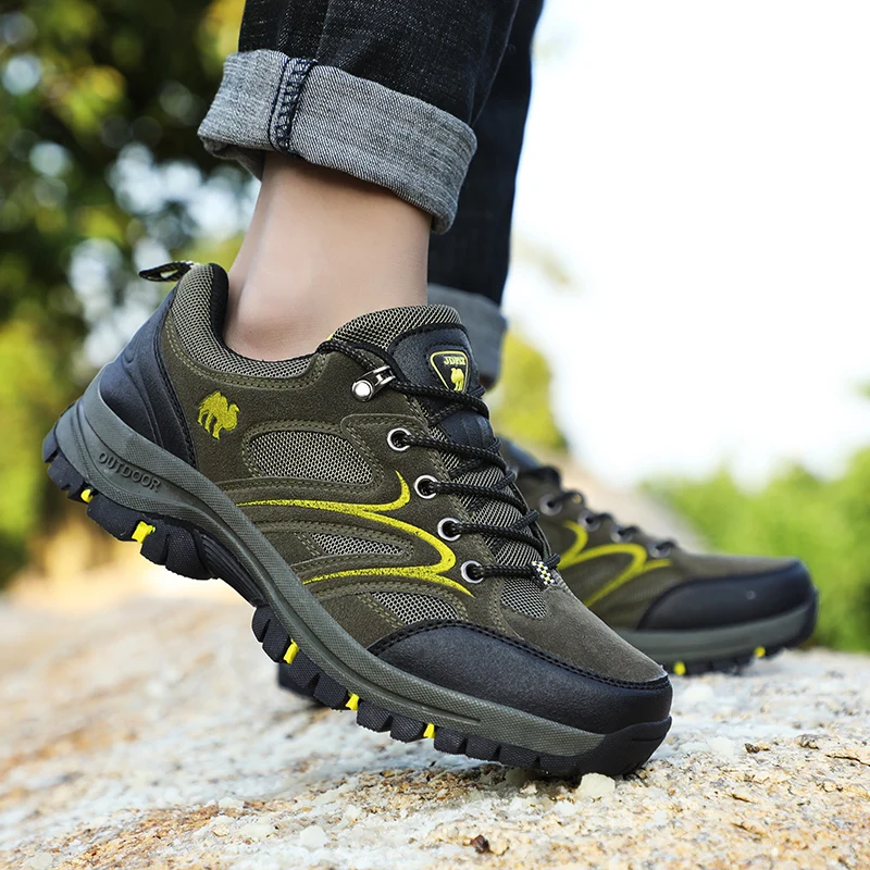 Man Hiking Shoes Brown Green Mens Rock Climbing Shoes Spring Autumn Climbing Sneakers Rubber Bottom Travel Sneakers Men Man Hiking Shoes Brown Green Mens Rock Climbing Shoes Spring Autumn Climbing Sneakers Rubber Bottom Travel Sneakers Men