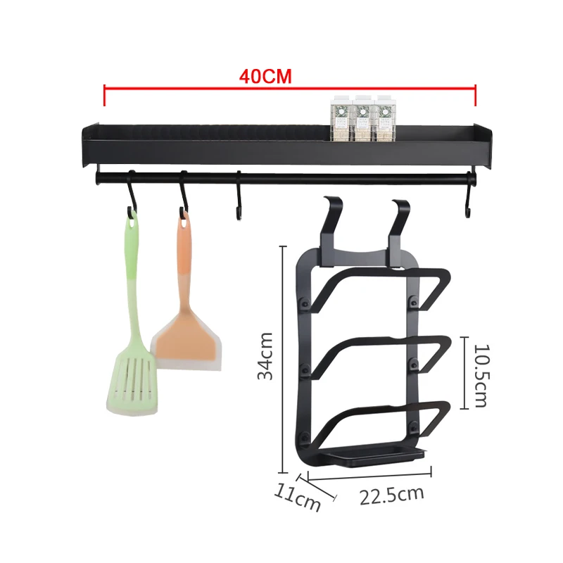 DIY держатель для домашней организации, кухонная стойка из алюминиевого сплава, кухонная полка, настенный горшок для специй, крышка, посуда, инструменты для приготовления пищи, стойка