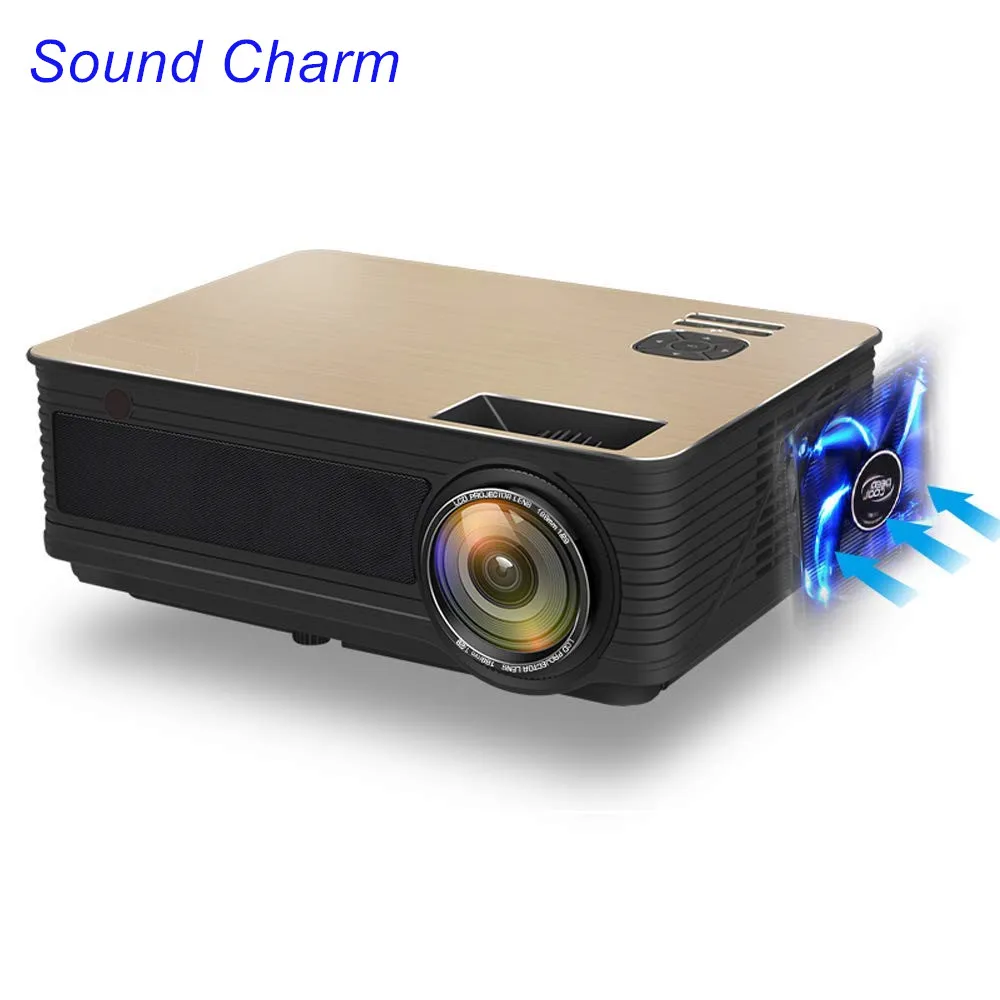 Sound Charm Full HD 5500 Lumens LED Video Home Projector With 2HDMI 2USB AV VGA Ports