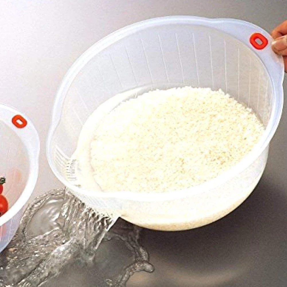 Кухонная Прозрачная Чаша для мытья риса сито очистки продуктов корзина слива