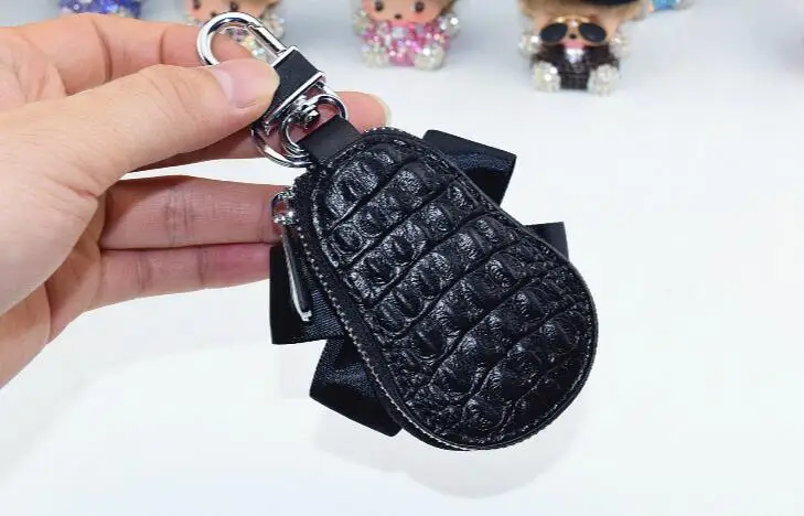 Fashion-Camellia-Flower-Key-Holder-Genuine-leather-bag-Women-Car-key-wallet-Keychain-Cover-8