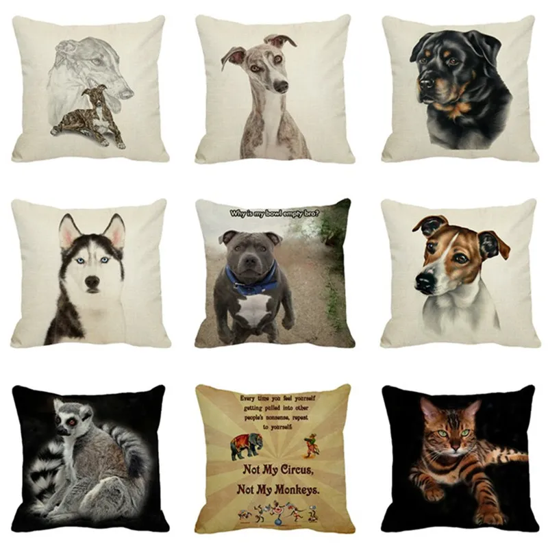 

XUNYU Cute Animal Pattern Pillowcase Home Sofa Square Pillow Cover Decorative Throw Pillow Cushion Cover 45X45cm DC001