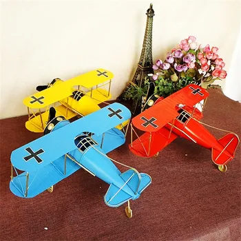 

Large Iron Mini Airplane Model Metal Craft Vintage Aircraft Decor Toy Gift for Home Office Decoration Prop Accessory Miniaturas