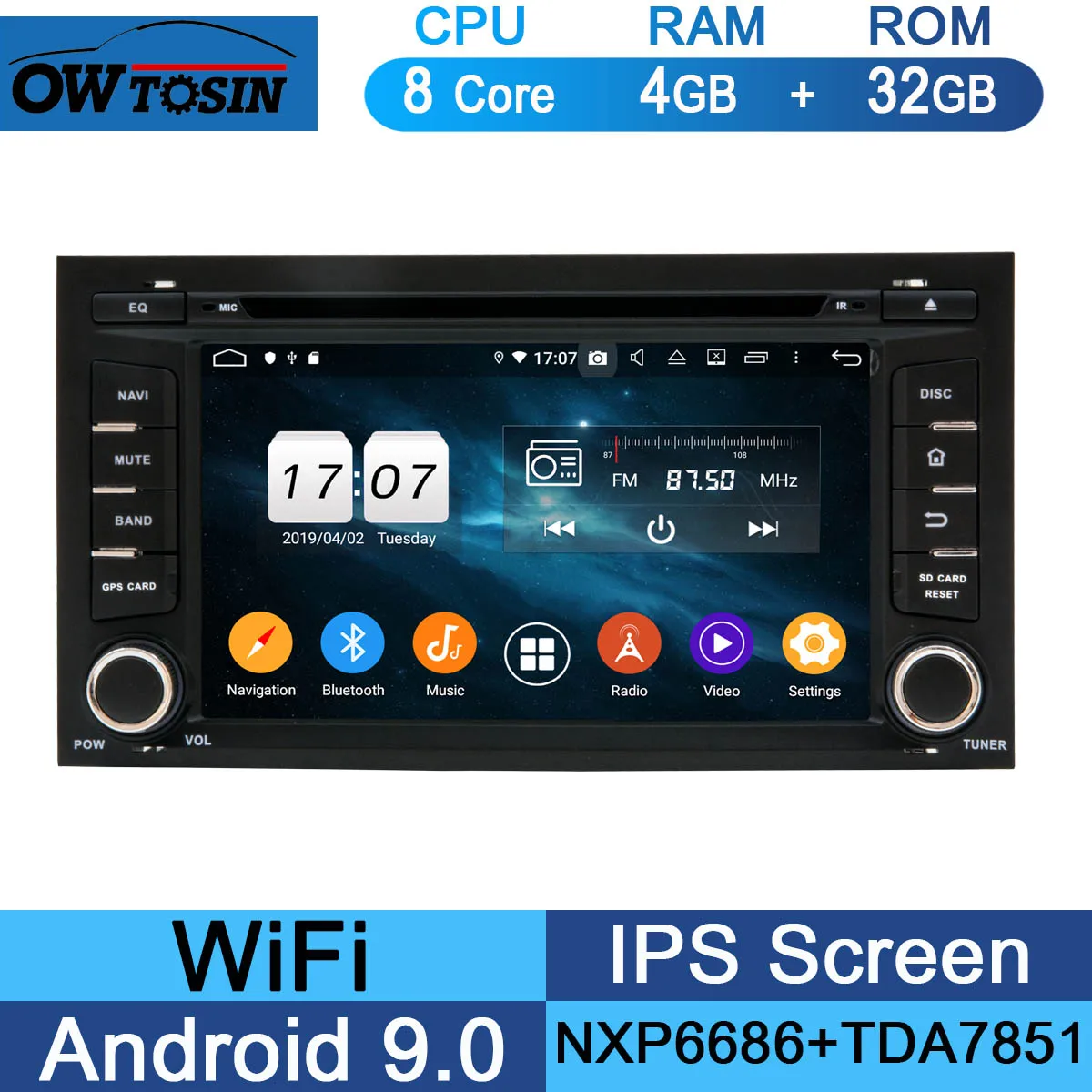 " ips 8 ядерный 4 Гб+ 64 ГБ Android 9,0 автомобильный dvd-плеер для Seat Leon 2013 gps Радио DSP Parrot BT CarPlay - Цвет: 32G