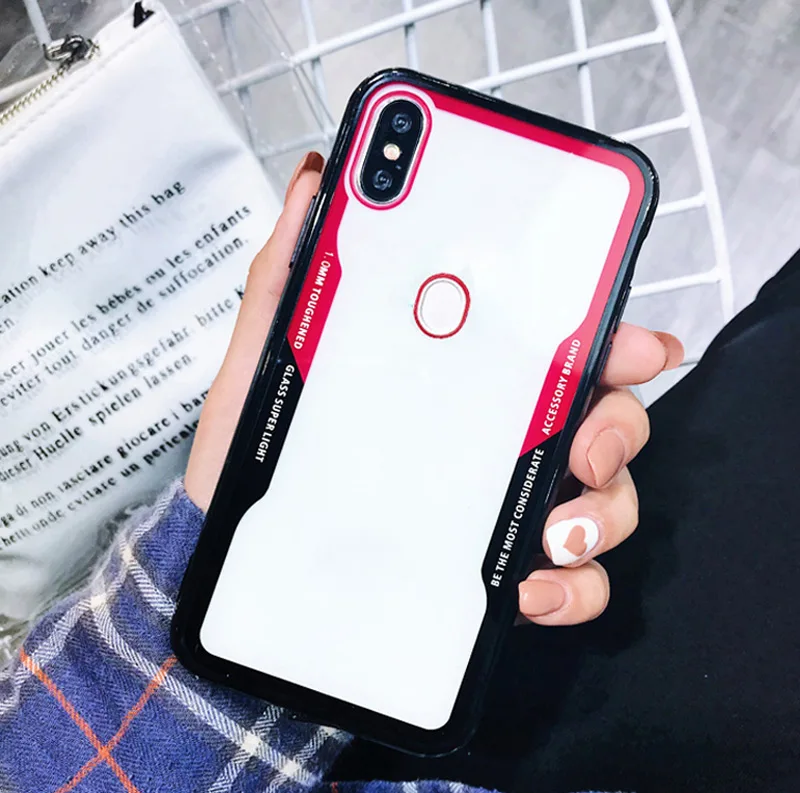 

Tempered Glass Protective Case For Xiaomi Mi9SE 8Lite Poco F1 6X 5X Phone Cases For Redmi Note 7S 7 6 5 Pro 6Pro TPU Back Cover