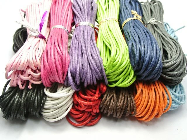 120 Meters Mixed Color Waxed Cotton Beading Cord Thread Line 2mm Jewelry  String - AliExpress