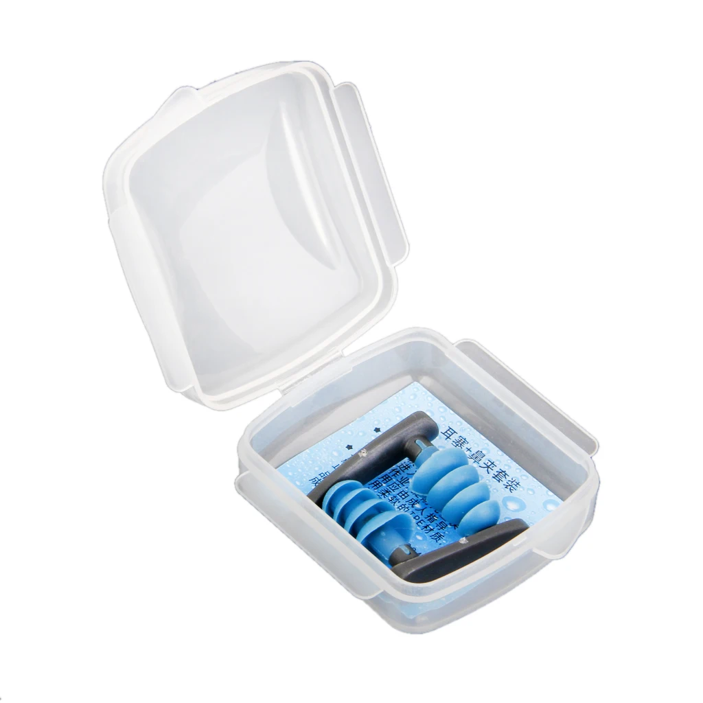 MagiDeal Swimming Diving Soft Ear Plugs Pool Sea Trainning Earplugs w/ Case Blue Water Sports Protectors 
