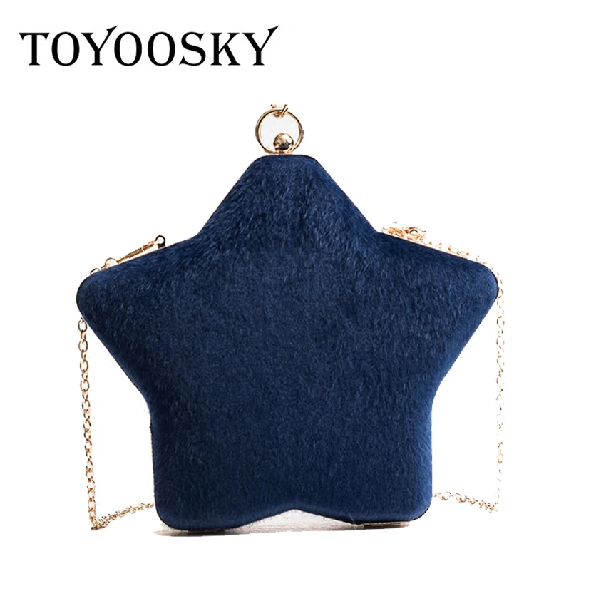TOYOOSKY Personality Star shape clutch bag lady casual party big ring