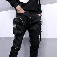 S-3XL, новинка, штаны-шаровары с боковыми карманами, для мужчин, в стиле хип-хоп, пэчворк, брюки-карго, рваные, спортивные штаны, штаны для бега, мужские Модные длинные штаны