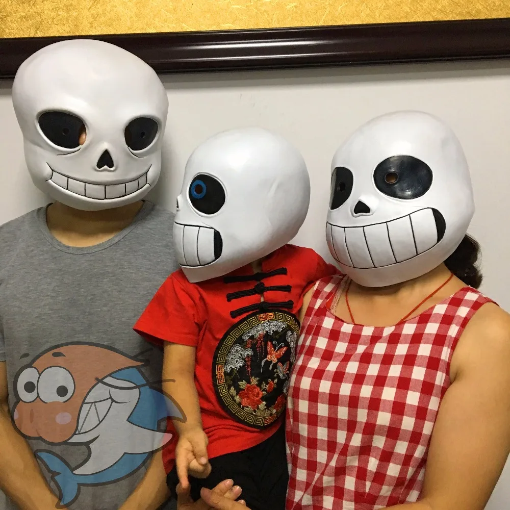 Game Sans Blue Eyes Undertale Mask Hard Latex Cosplay Funny White Soft