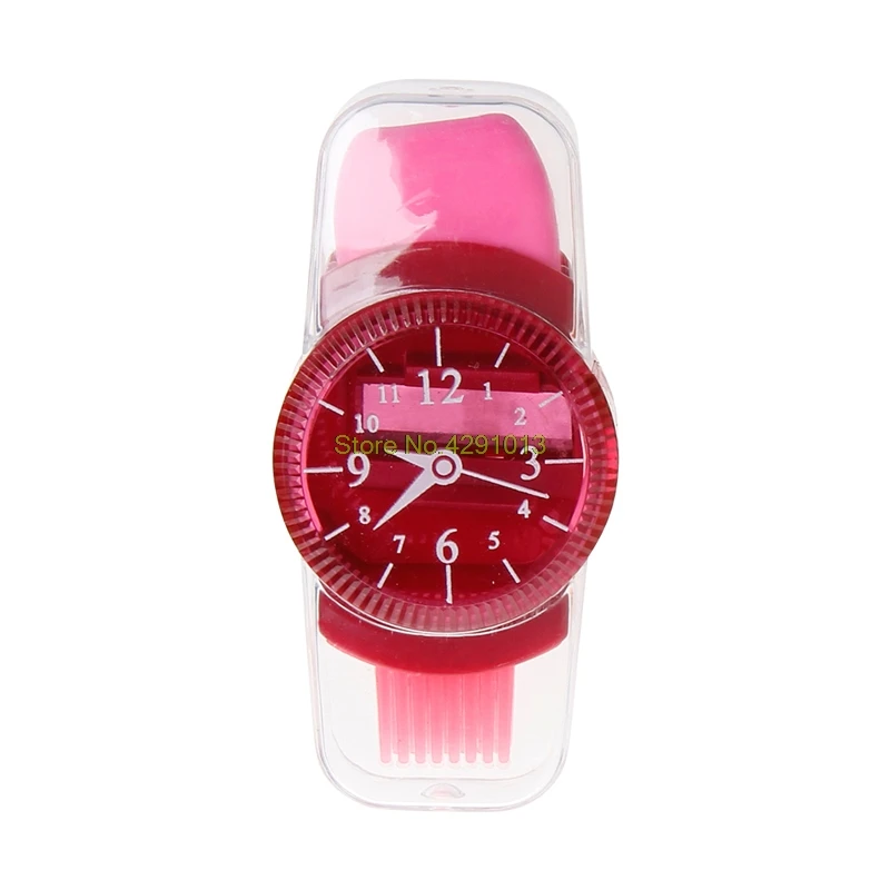 

1Pc Creative Grinder Cartoon Watches Sliced Pencil Sharpener With Erasers Brush Drop Shipping Support
