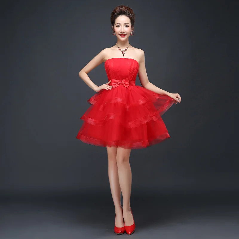 

Fashion Layered Children Party Prom Flower Girl Red Dress Princess Size 14 To Size 18 Kids Short Mini Teenage Dresses for Girls