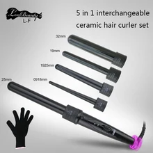 5 частей Сменные щипцы для завивки волос машина керамические щипцы для завивки волос многоразмерный ролик термостойкая перчатка Набор для укладки