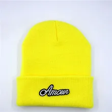 LDSLYJR хлопковая утолщенная вязаная шапка с вышитыми буквами, зимняя теплая шапка Skullies, шапка бини, шапка для мужчин и женщин 49