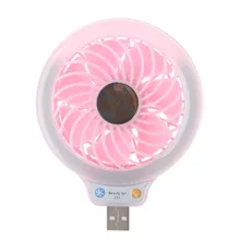 1Pc New USB Gadgets 5V Portable Mini 4 LED Light Desk USB Fan Quiet Operation For PC Laptop Notebook Blue/Pink High Quality C26