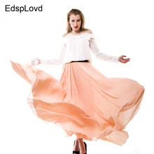 Edsplovd весна лето Пол Длина Плюс Размер Макси юбка супер отличное качество высокая эластичная талия длинная юбка A36