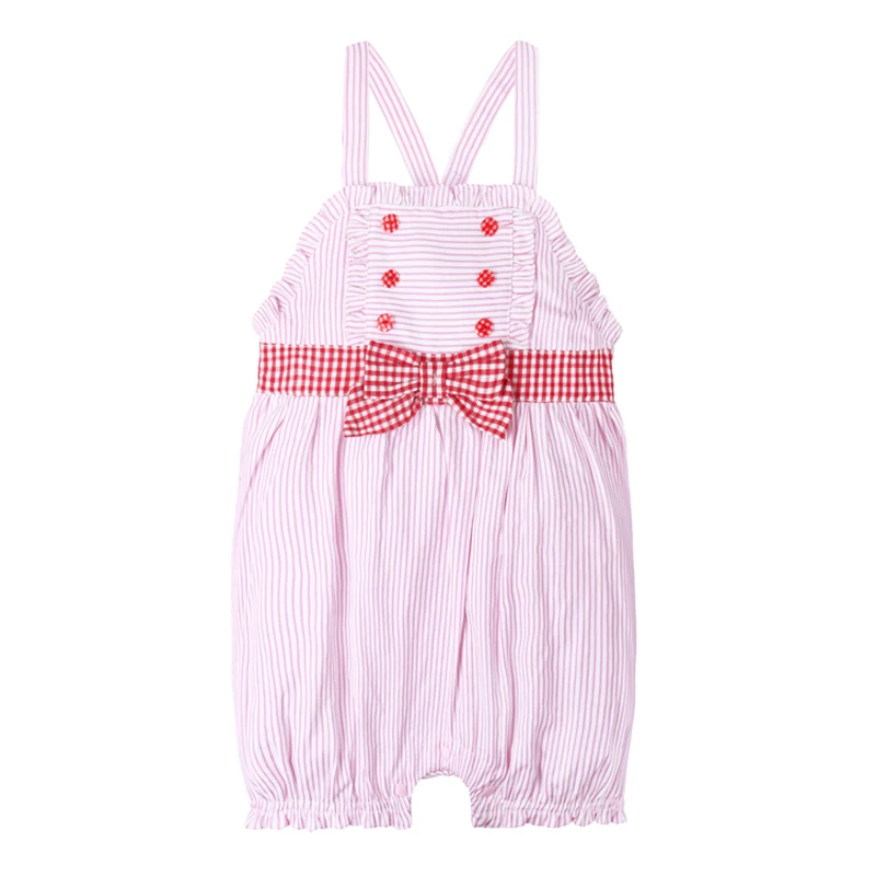 IYEAL для маленьких девочек Комбинезон Лето г. модной хлопковой полосатой ремень Комбинезоны Одежда для новорожденных наряды для младенцев, Roupas de Bebes кукла трансфер