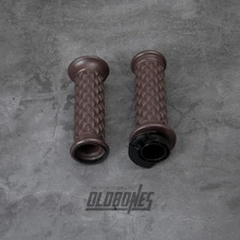 Кафе гонщик для Ретро винтажный Мотоцикл Универсальный 22 мм сетка резиновая рукоятка захваты Резиновый рукав коричневый