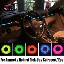 Новые EL Провода для VOLKSWAGEN AMAROK/robust Палочки-up/scirocco/EOS/украшение автомобиля холодный свет атмосфера лампы 9 м набор