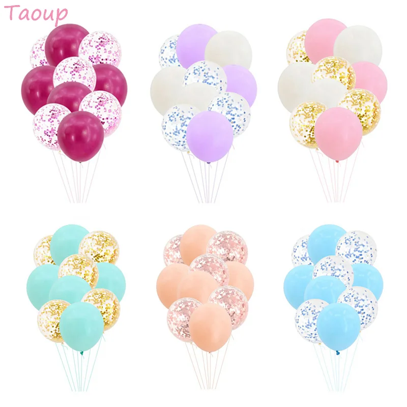 

Taoup 10pcs 12inch Lovely Macaron Balloons Latex Balloons Confetti Happy Children's Birthday Balloons Air Warm Color Ballons DIY