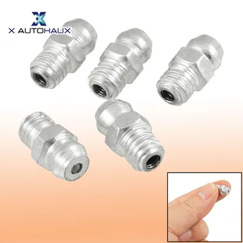

X Autohaux 5PCS oF 13 x 7mm / 0.5" x 0.3"(L*W) For M6x1 Male Thread Straight Metal Grease Nipple Zerk Nozzle