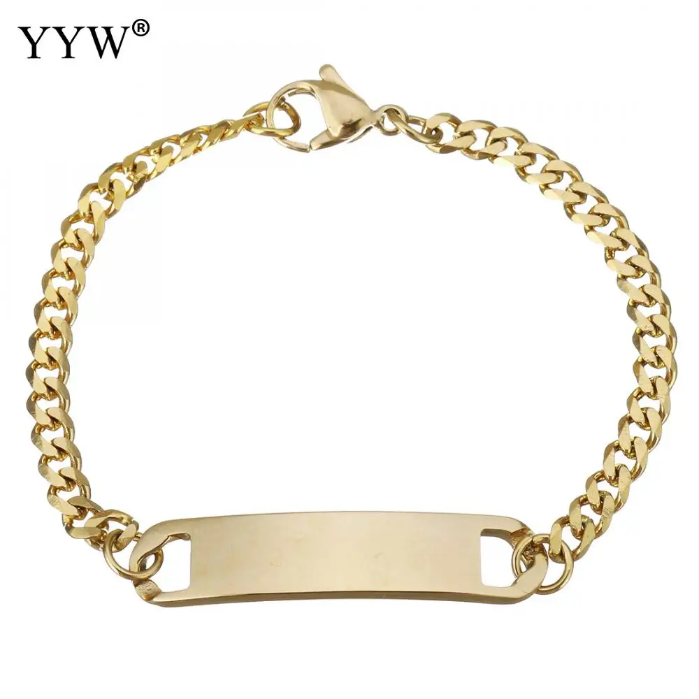 

Men Charm Bracelet Gold Color Stainless Steel Bracelet & Bangle Male Accessory Link Chain Hip Hop Party Rock Jewelry