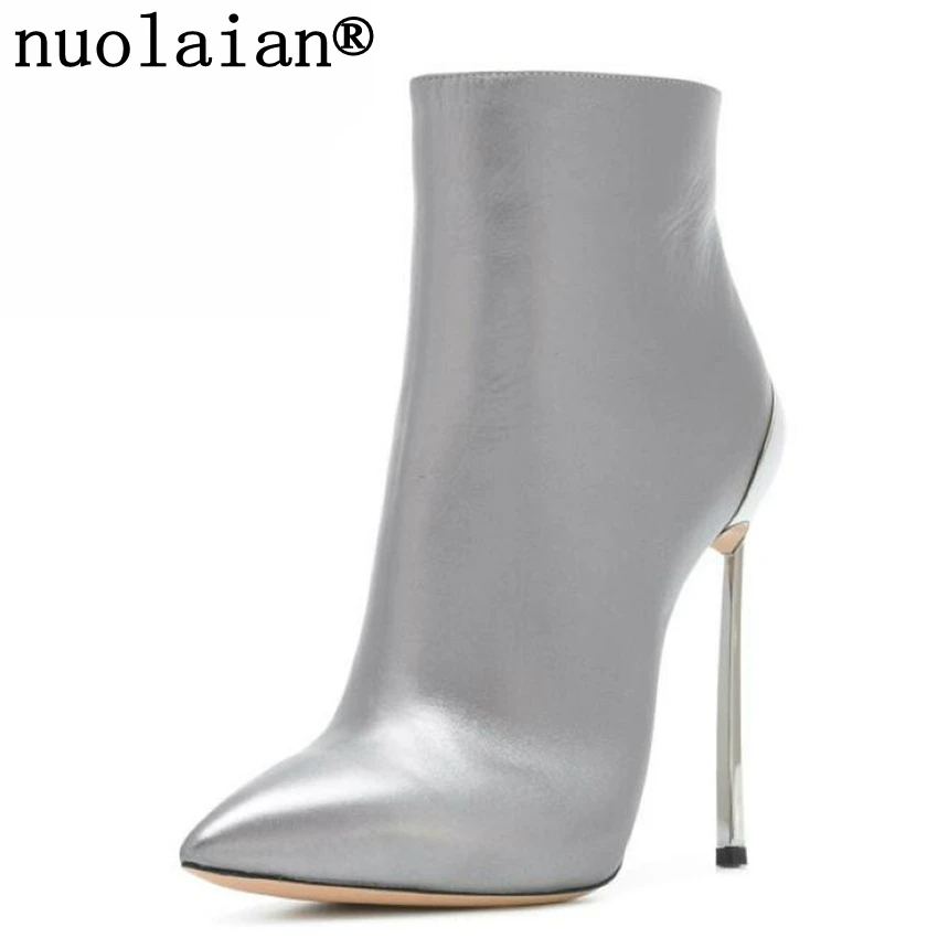 

Womens Faux Fur Winter Boots Woman High Heels Snow Boot Leather Ankle Boots Women High Heel Shoes Ladies Footwear Dress Shoe