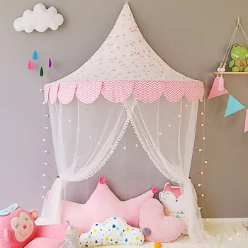 

Hanging Kids Baby Bedding Dome Bed Canopy Cotton Baby Mosquito Net Bedcover Curtain for Baby Kids Baby Room Decor