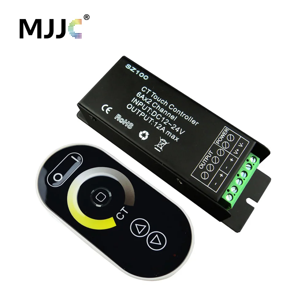 WTC DOPROWADZIŁY Sterownik 12-24 V DC Regulacja Temperatury Barwowej Ściemniacza Kontroler RF dla Podwójny Kolor Ciepły + Fajne białe Taśmy Led