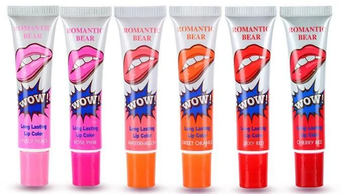 Lábio à Prova Maquiagem de Longa Labiales Batom Água Kit Lipgross Romântico Urso Maquiagem Companheiro Duração Máscara Lábio Matiz 48 Pcs d' 2 Brilho labial