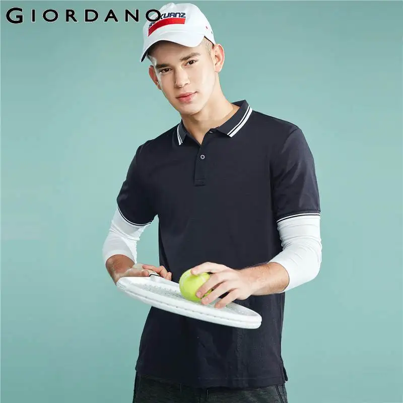 

Giordano Men Polo Fast Dry Solid Tops Men Short Sleeves Flat Collar Mens Tops Male Clothing Casual Summer Series 2018