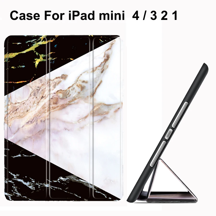 Мраморный Чехол для iPad Mini 4 3 2 1 умный чехол пробуждения и сна защитный планшетов