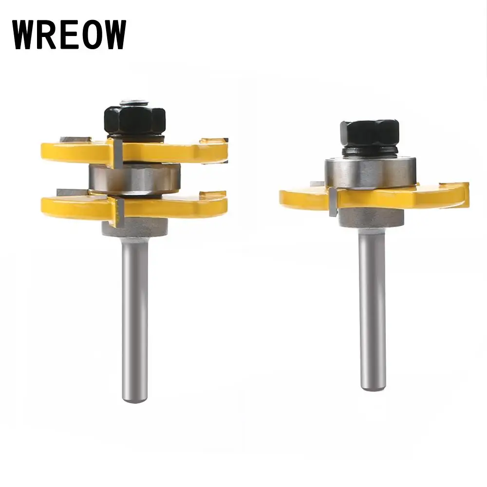 1Set 3/4&quot Stock 1/4&quot Shank 3 Teeth Tongue Groove Router Bit T Shape Wood Milling Cutter Woodworking Tool | Инструменты
