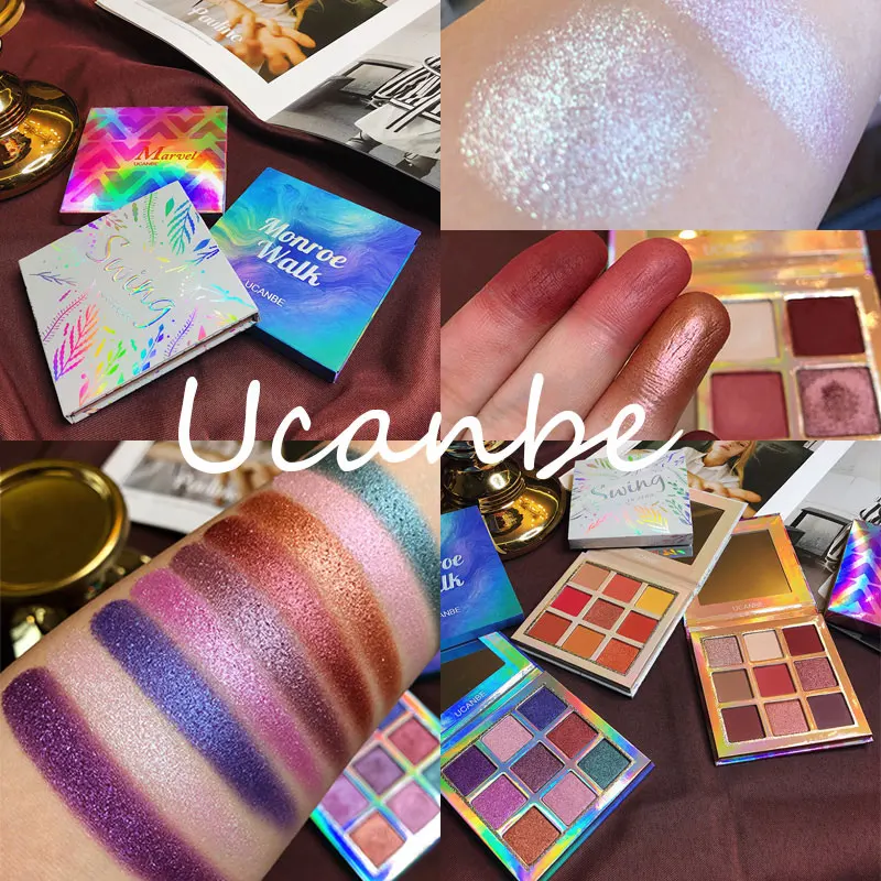 

UCANBE 9 Gemstones Holographic Eyeshadow Palette Shimmer Matte Creamy Metallic Eye Shadow Powder Makeup Pigmented Natural Eyelid