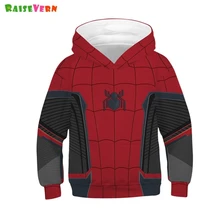 Модные толстовки для мальчиков и девочек; забавные толстовки с 3D-принтом «Человек-паук»; пуловеры с капюшоном в стиле Харадзюку для детей 6, 9, 11, 12 лет