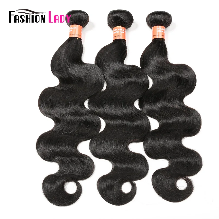 Fashion Lady Pre-Colored Brazilian Body Wave Hair 3 Bundle Natural Black 1B Human Hair Weave Bundles Non Remy Hair Extensions brazilian-body-wave-hair-bundles